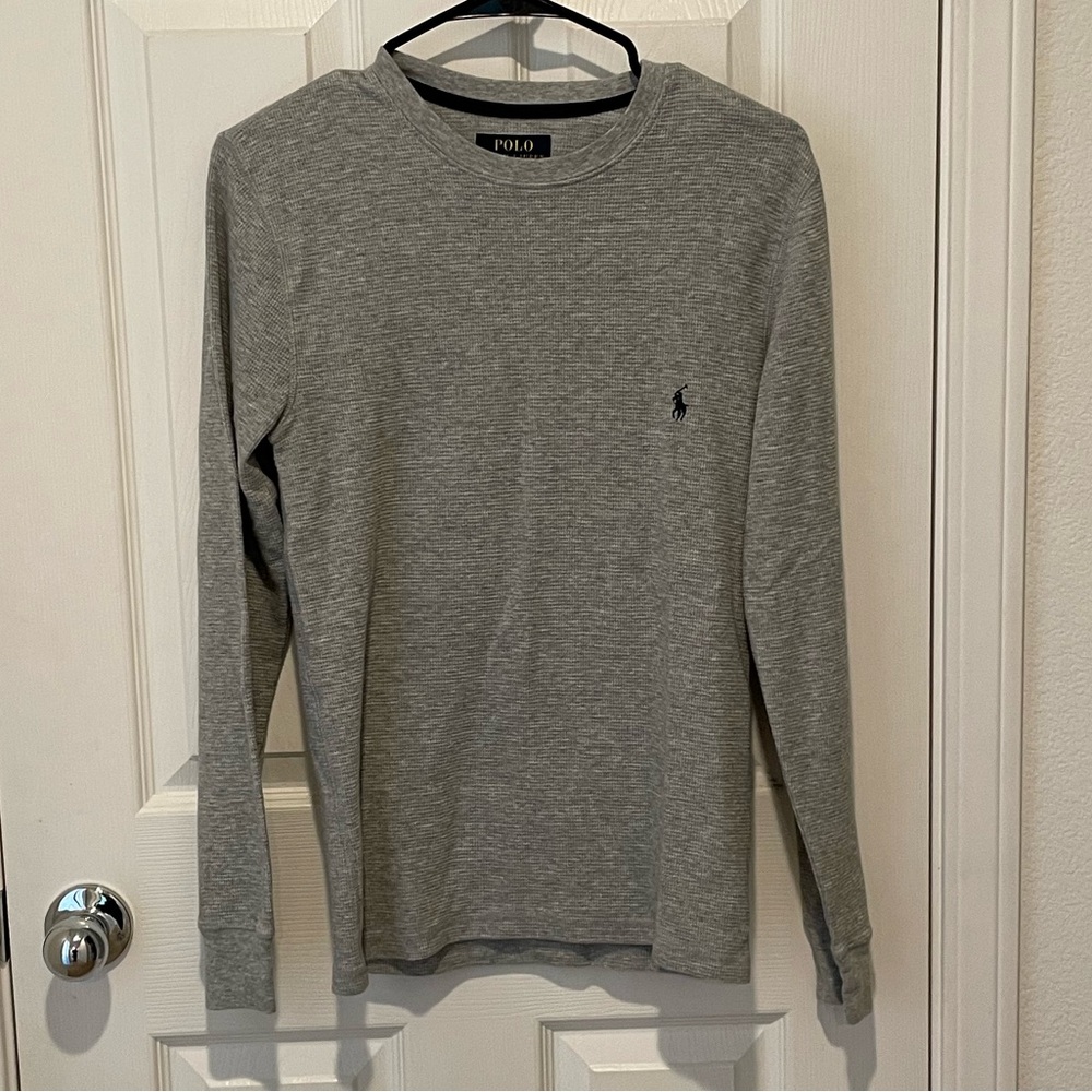 Mens Long Sleeve Thermal - Polo Ralph Lauren - Small - Gray